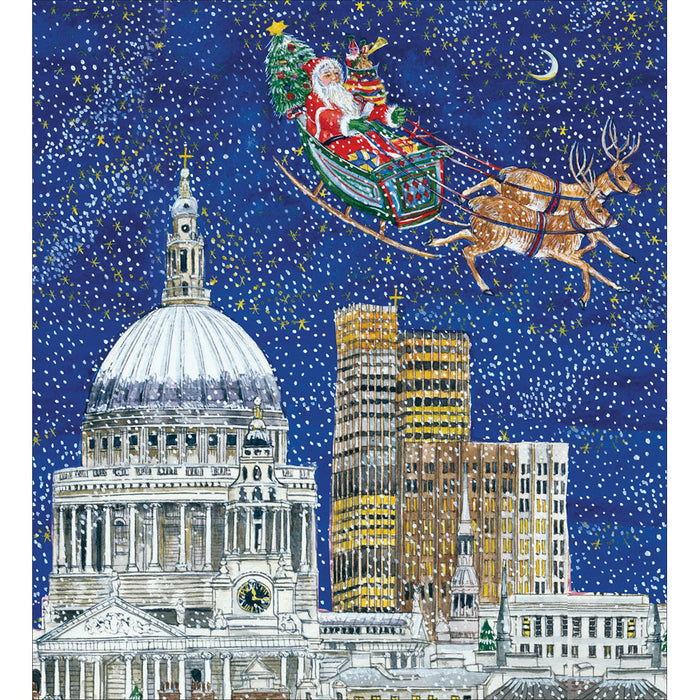 Woodmansterne 'Santa over London' Christmas Card