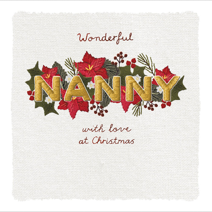 Woodmansterne 'Wonderful Nanny' Christmas Card