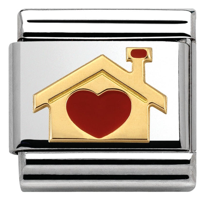 Nomination Classic Gold Love Home with Heart Charm