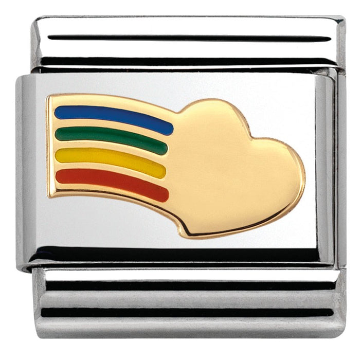 Nomination Classic Gold Love Rainbow Heart Charm