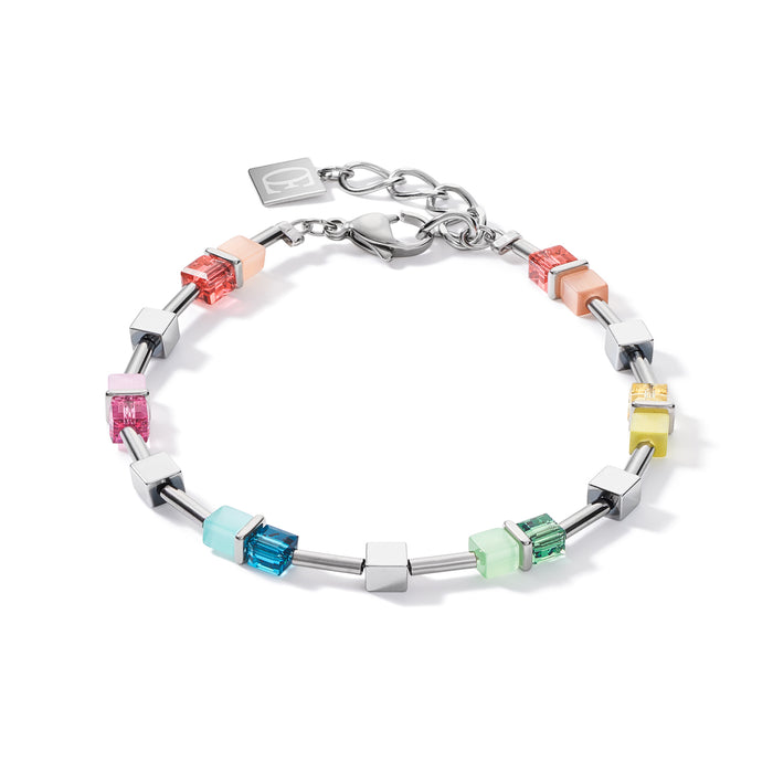 Coeur De Lion Bracelet GeoCUBE® Colour Couple Heamatite Multicolour Spring-Silver