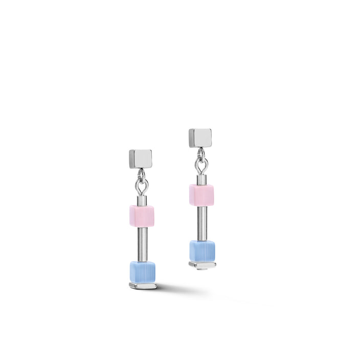Coeur De Lion Earrings GeoCUBE® Fine Pastel Blue-Rose