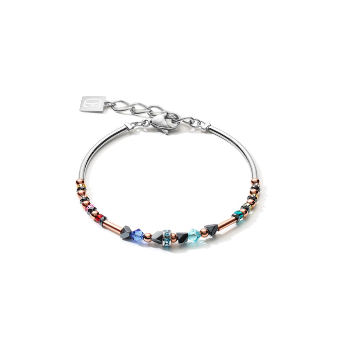 Coeur De Lion Bracelet Fine & Edgy Hematite & Crystals & Stainless Steel Multicolour