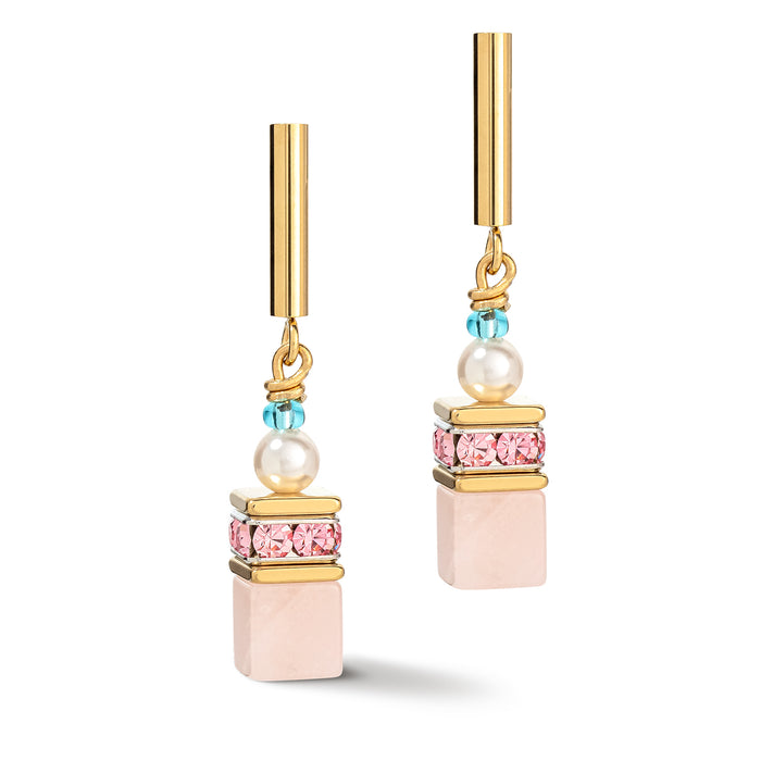 Coeur De Lion GeoCUBE® Precious Fusion Pearls Earrings Multicolour Pastel