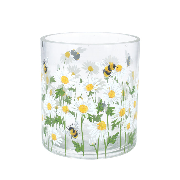 Gisela Graham Daisy/Bee Glass Nite Light Pot - Small
