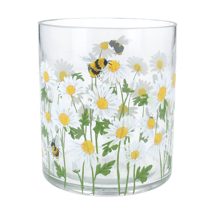 Gisela Graham Daisy/Bee Glass Nite Light Pot - Large