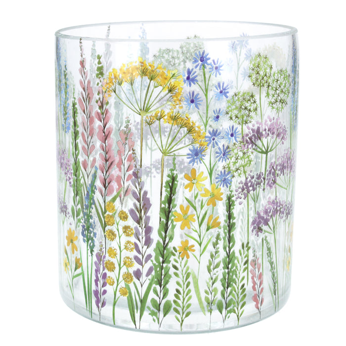 Gisela Graham Spring Meadow Glass Nite Lite Pot Large