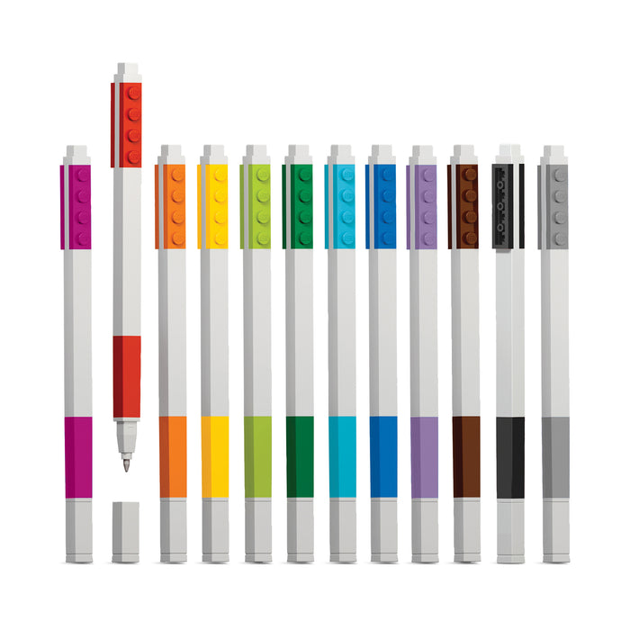 Lego Assorted Colour Gel Pens 12 Pack