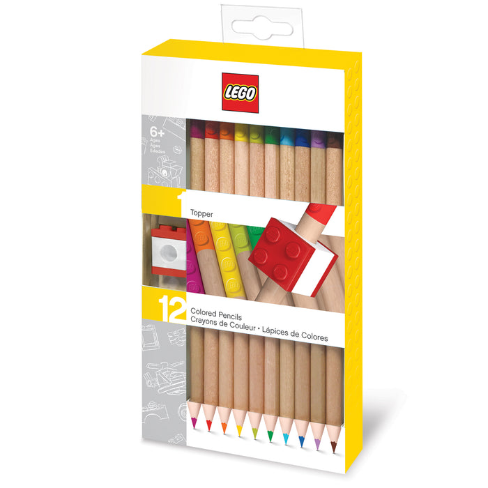 Lego 2.0 12-Pack Coloured Pencils with Topper