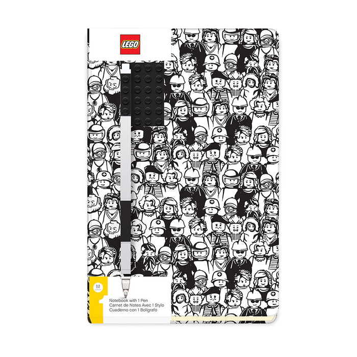 Lego 2.0 Journal Minifigure Brick 4x6 Black with Black Gel Pen