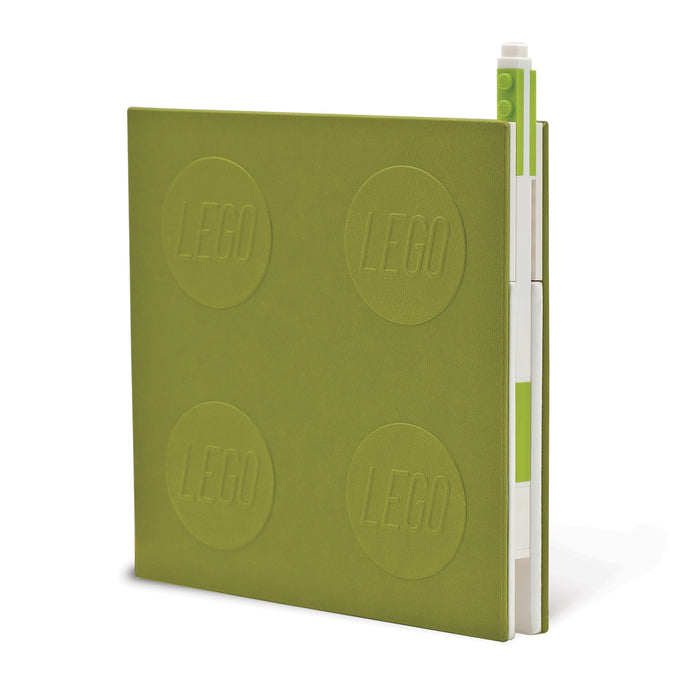 Lego Locking Notebook with Gel Pen - Lime