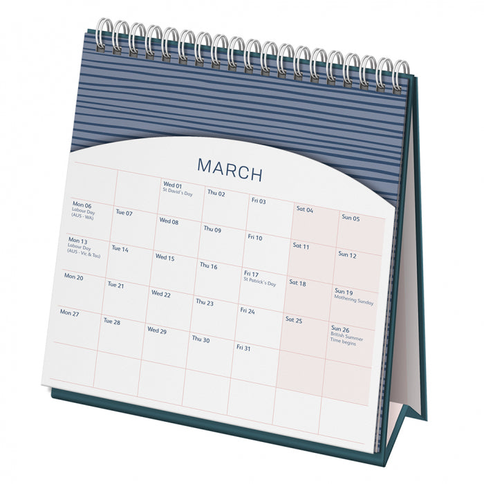 Busy B Navy Spot Desktop Calendar 2023