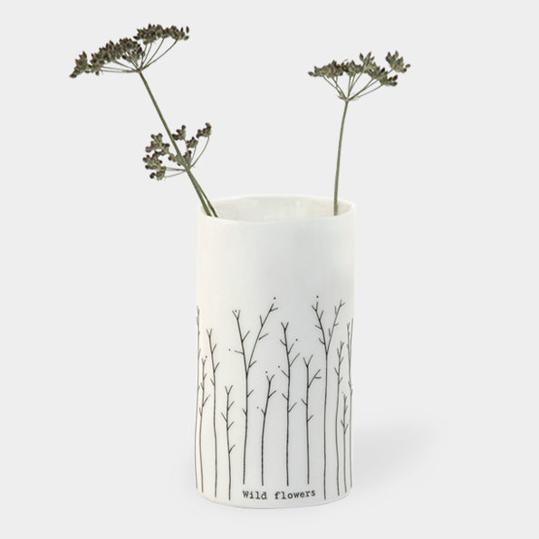 East of India Porcelain Vase-Wild Flowers
