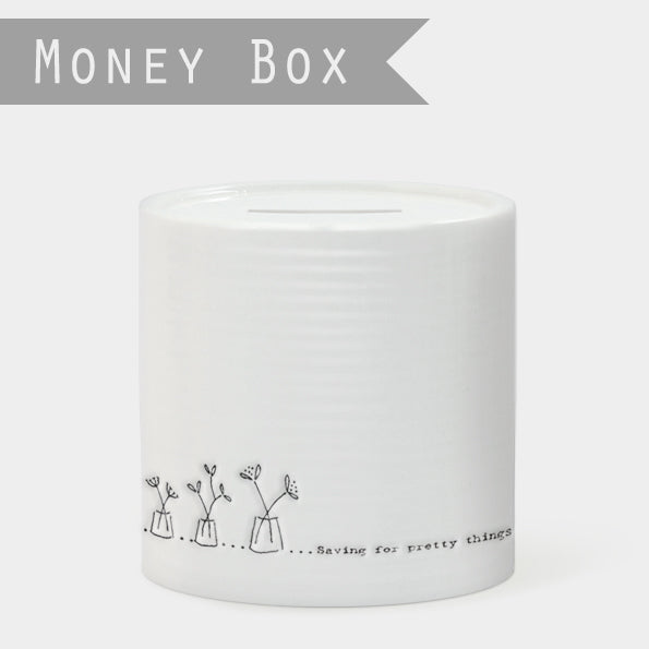 East of India Porcelain money box-Saving for pretty things