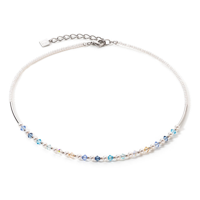 Coeur De Lion Princess Pearls Necklace Silver Light Blue