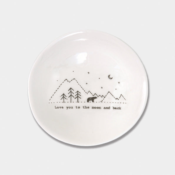 East of India Medium Wobbly Bowl - Love You To The Moon and Back