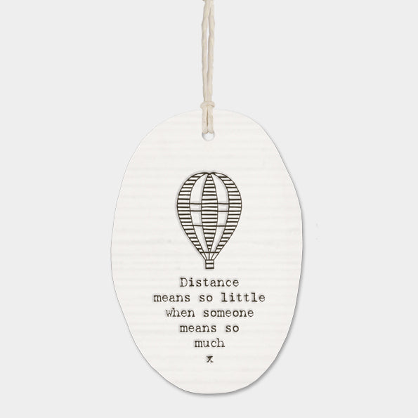 East of India Porcelain Hanger Balloon - Distance Means So Little