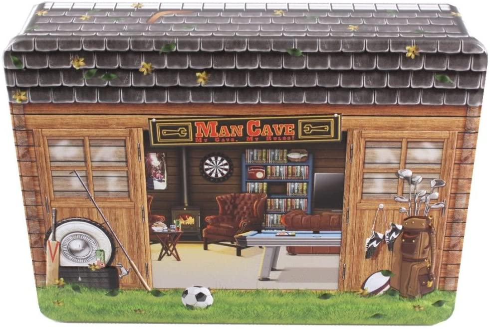 Embossed Man Cave Tin of Biscuits