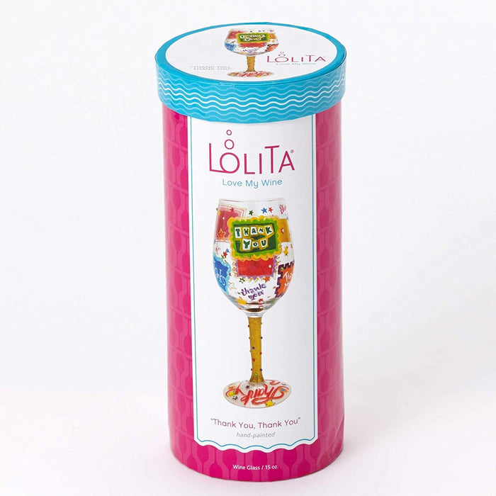 Lolita Thank You Wine Glass