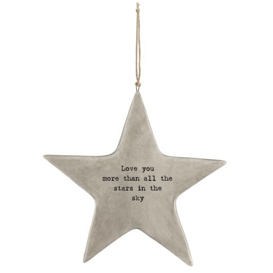 East of India Rustic Hanging Star - Love You More