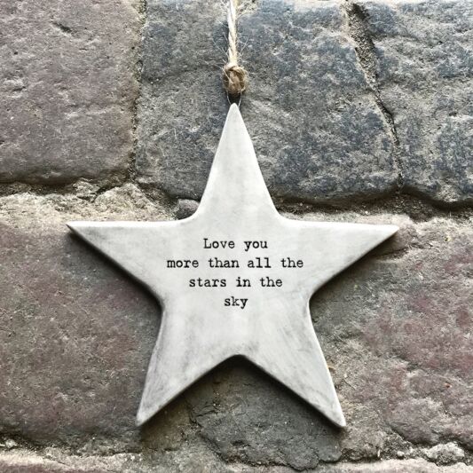 East of India Rustic Hanging Star - Love You More