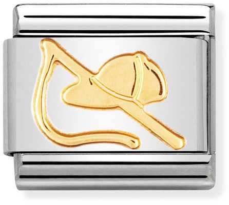 Nomination Classic Gold Sports Riding Hat and Crop Charm