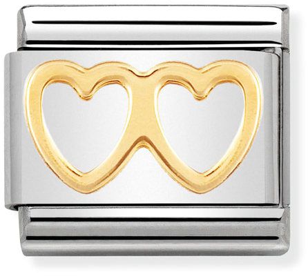 Nomination Classic Gold Love Double Heart Charm