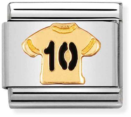 Nomination Classic Gold Italian Football Number 10 Football Shirt Charm