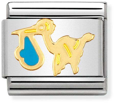 Nomination Classic Gold Daily Life Blue Stork Charm