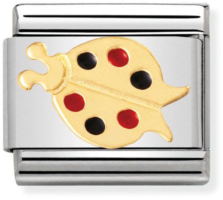 Nomination Classic Gold Air Animals Red and Black Ladybird Charm