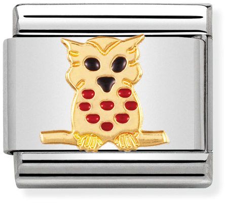 Nomination Classic Gold Air Animals Owl Charm