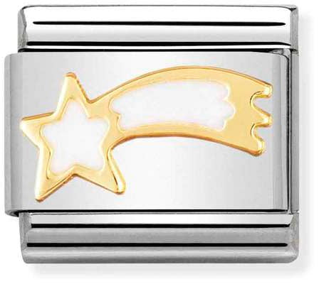 Nomination Classic Gold White Shooting Star Christmas Charm