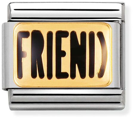Nomination Classic Gold Writings Life Friends Charm