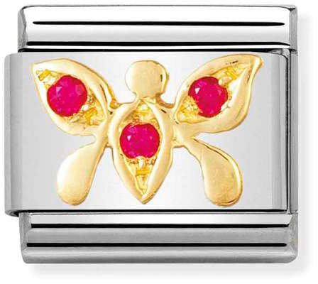 Nomination Classic Gold Air Animals Red Butterfly Charm