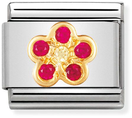 Nomination Classic Nature Red and Yellow Flower Charm