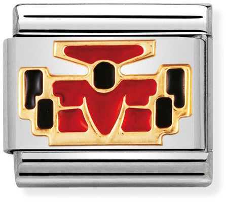 Nomination Classic Gold Sports Red Sports Car Charm