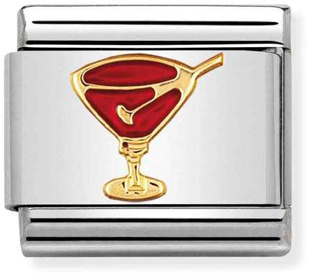 Nomination Classic Gold Fun Red Cocktail Glass Charm