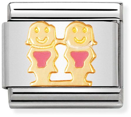 Nomination Classic Gold Fun Sisters Charm