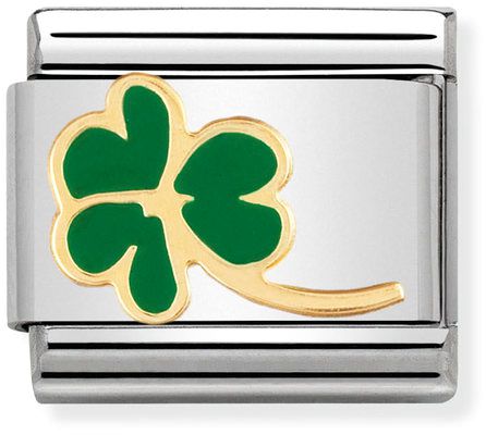 Nomination Classic Gold Nature Clover With Stem Charm