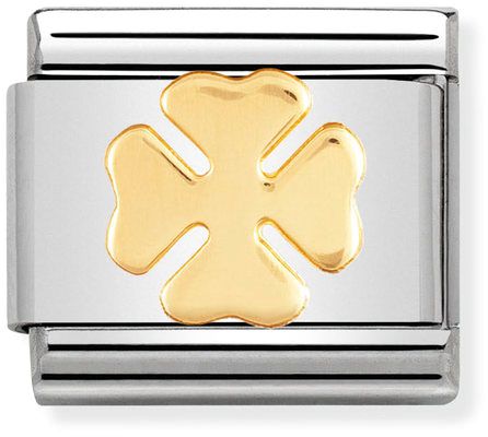 Nomination Classic Gold Good Luck Four Leaf Clover Charm