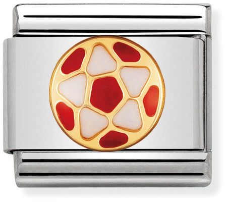 Nomination Classic Gold Italian Football Red and Gold Football Charm