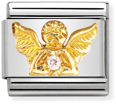 Nomination Classic Gold Cubic Zirconia Daily Life White Angel Charm