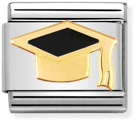 Nomination Classic Gold Back to School Black Graduation Hat Charm