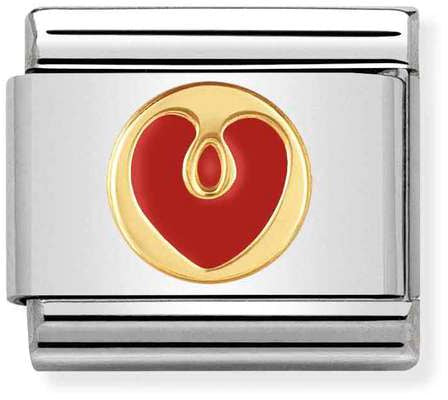 Nomination Classic Gold Elegance Enamel Heart Red Charm