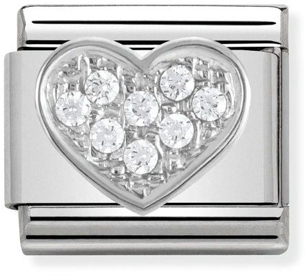 Nomination Classic Silver Cubic Zirconia Symbols Heart Charm