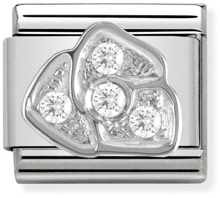Nomination Classic Silver Cubic Zirconia Symbols Rose Charm