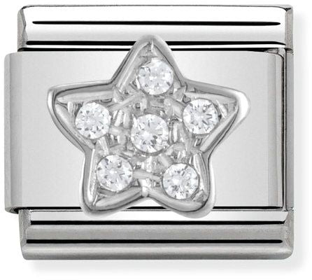 Nomination Classic Silver Cubic Zirconia Symbols Star Charm
