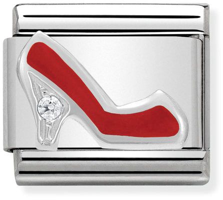 Nomination Classic Silver Cubic Zirconia Symbols Red Stiletto Charm