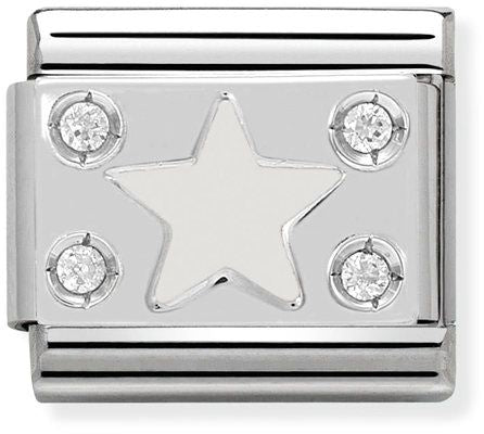 Nomination Classic Silver Cubic Zirconia Symbols White Star Charm