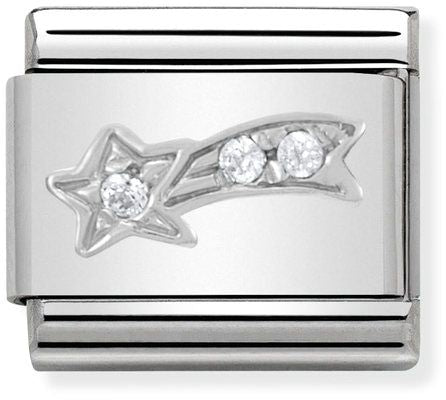 Nomination Classic Silver Cubic Zirconia Shooting Star Christmas Charm